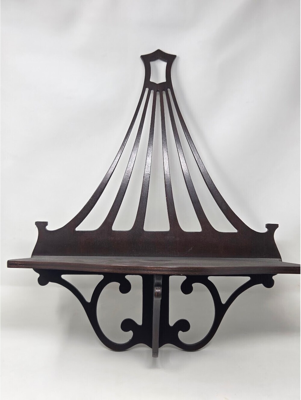 Victorian Chippendale Style Wood Wall Shelf Decorative Hanging Display